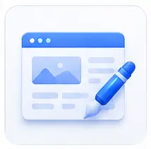 Website redesign service preview with modern interface